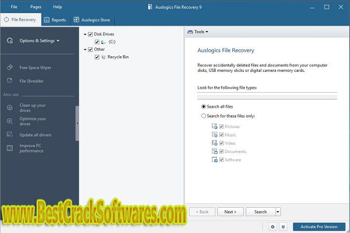 Auslogics File Recovery Professional 11.0.0.2 Free Download with Patch