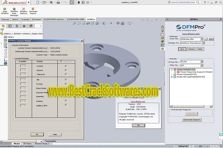 Geometric DFM Pro v 5.0.0.5016 for Solid Works 2012 2018 x 64 Free Download with Patch