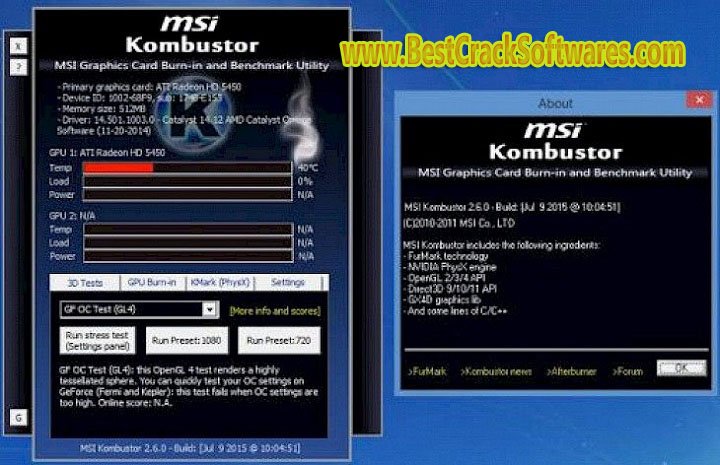 MSI Kombustor 2023 4.1.25.0 Pc Software with patch