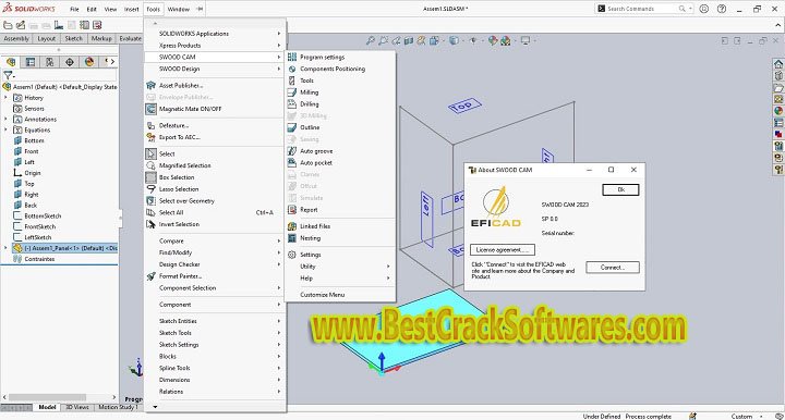 EFICAD SWOOD 2023 SP0.0 for SolidWorks 2010 2024 Pc Software with crack
