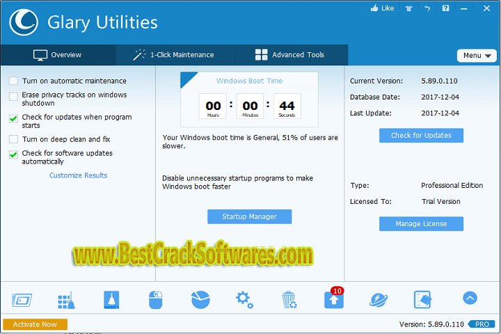 Clean My PC 1.0 Software Features