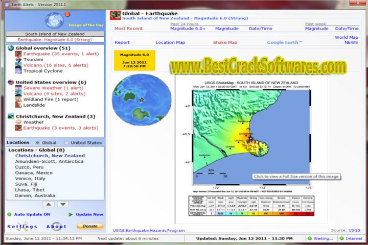 Earth Alerts 1.0 Software Features