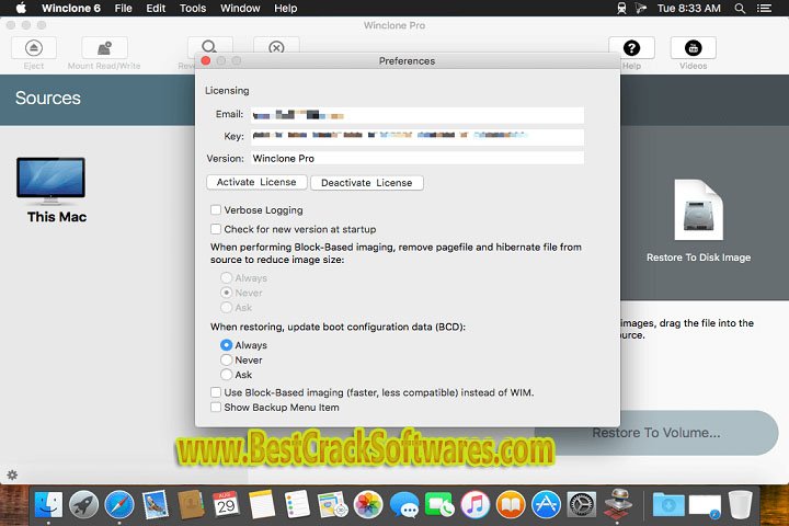 Win clone Pro 10.3 macOS 1.0 Software Features