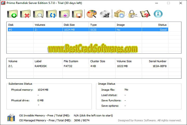 Primo Ramdisk Server Edition 6.6.0 Details about the software's technical setup
