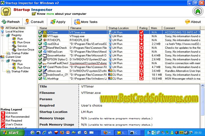 Startup inspector for windows 2.2 Software Features