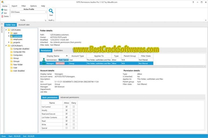 NTFS Permissions Reporter 4.1.512 (x64) Enterprise Edition PC Software with patch